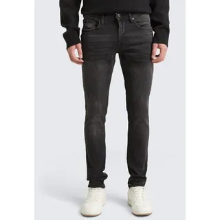 Tom Tailor DENIM Herren Culver Skinny Jeans , schwarz, Logo Print, Gr. 31/34