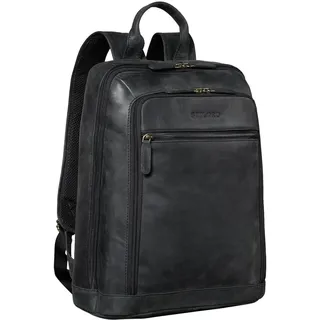 STILORD 'Watson' Laptop Rucksack 15.6 Zoll Leder Backpack Business Lederrucksack Herren Rucksack XL für Breite DIN A4 Ordner Tagesrucksack Vintage Echtleder, Farbe:anthrazit