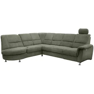 Livetastic Ecksofa , Dunkelgrün , Textil , Uni , Ottomane links, L-Form , 275x236 cm , Made in Eu , Relaxfunktion, seitenverkehrt erhältlich, Rücken echt, USB-Anschluss, Herz-Waage-Funktion, USB-C-Anschluss , Wohnzimmer, Sofas & Couches, Wohnlandschaften, Ecksofas