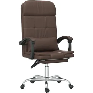 vidaXL Bürostuhl mit Massagefunktion Braun Kunstleder - Braun