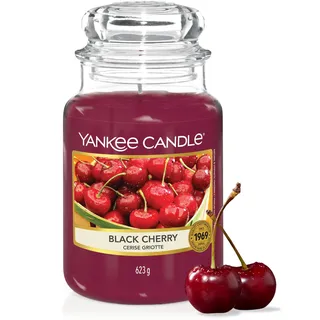 Yankee Candle Duftkerze im Glas (groß) | Black Cherry | Kerze mit langer Brenndauer bis zu 150 Stunden | Perfekte Geschenke für Frauen