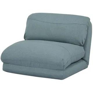 MCW Schlafsessel E68 Textil 75 x 60 x 75 cm Grau/Blau mit verstellbarer Rückenlehne