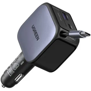 UGREEN 145 W Fast Car Charger mit einziehbarem Kabel