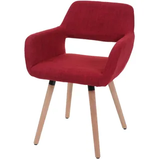 MCW Esszimmerstuhl MCW-A50 II, Stuhl Küchenstuhl, Retro 50er Jahre Design ~ Textil, purpurrot