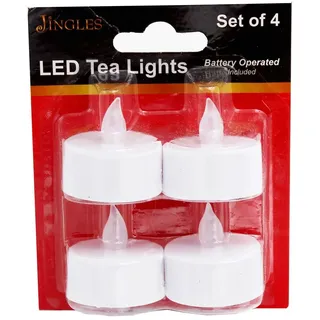 Weißes LED Batterie Teelicht Kerzen Set Mit 4 Stück