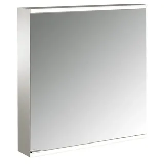 emco prime 2 Lichtspiegelschrank, 600mm, eine Tür, Anschlag rechts, mit verspiegelten Seitenwänden, Aufputzmodell, 949706322, Farbe: aluminium/weiss