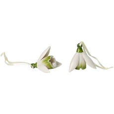 Bild – Mini Flower Bells Schneeglöckchen Set 2 teilig, Kunstblumen, künstliche Frühlingsblumen, Keramikblüten zum Hängen Deko, Porzellanblümchen, Ostern Anhänger, Premium Porzellan