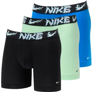 Nike Boxershorts Brief 3Pk Underwear aus Dri-Fit Essential Micro, 3er Set Herren-Boxershorts - 0000KE1157, Photo Blue/Vapor Green/Black Alcmy Wb, XS