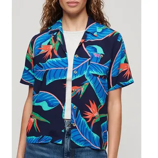 Superdry Beach Resor Kurzarmhemd - Navy Paradise - M