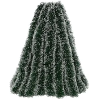Weihnachtsgirlande, 6 Stück Dekoration in Dunkelgrün mit Weißen Akzenten, 2m Länge, Perfekt für Weihnachtsbaum, Treppen, Kamin und Outdoor, Weihnachtsdeko