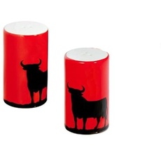 Set Salz und Pfeffer Stier rot und schwarz 7x4 cm