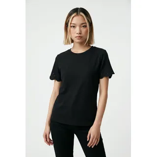 Kurzarmshirt VERO MODA "VMLOUISE SS TOP JRS", Damen, Gr. M, schwarz, Jersey, Obermaterial: 100% Baumwolle, unifarben, regular fit normal, Rundhals, Shirts Kurzarmshirt, Baumwolle, regular fit