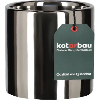 KOTARBAU® Glänzend Blumentopf ⌀ 80 mm Zylinder Pflanztopf aus Keramik dekorativer Übertopf Silber Pflanzkübel Blumenkübel für Zimmerpflanzen Gartentopf