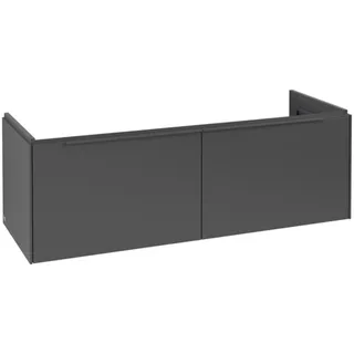Villeroy & Boch Subway 3.0 Waschbeckenunterschrank, 2 Auszüge, 1272x429x478mm, C56702VR, Farbe: Front/Korpus: Graphite, Griff: Graphite