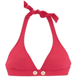 VIVANCE Triangel-Bikini mit goldfarbenen Zierknöpfen, rot