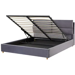 Beliani Polsterbett, Grau Textil, 160x200 cm