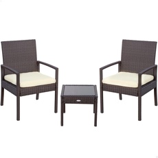 Bild von 61068 Rattan-Gartenmöbel 2 Sessel + 1 Tisch