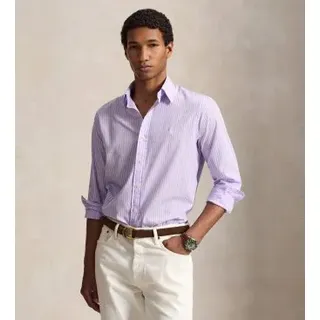Polo Ralph Lauren für Herren. 710B15595012 Tailliertes Hemd aus Popeline mit lila Streifen (L), Lässig, Flieder, Baumwolle, Langarm