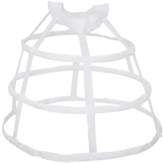 GUMEI Petticoat Damen 3 Creolen Pannier Petticoat Aushöhlen Vogelkäfig Rock Hochzeit Braut Rüschen Breiter Bund Krinoline Slip Unterrock Hektik
