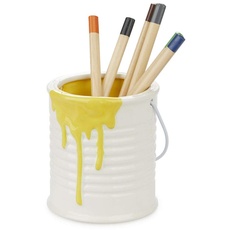 balvi Schreibutensilienbehälter Painty Gelb Und Weiß Farbe Original Topf für Bleistifte und Spaß in F