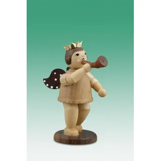 Engelmusikant Engel mit Hifthorn ohne Krone natur Höhe 6 cm NEU Holzengel Holz