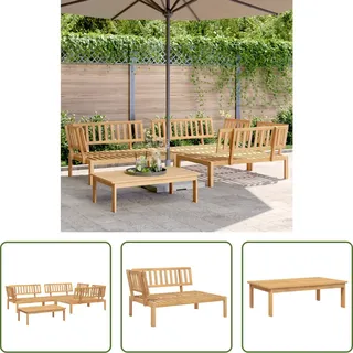 The Living Store 4-tlg. Garten-Sofagarnitur aus Paletten Massivholz Akazie - Braun