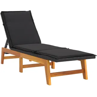vidaXL 3-tlg. Garten-Lounge-Set Poly Rattan & Massivholz Akazie schwarz/braun