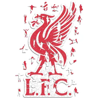 iconic puzzles Iconic Puzzles, Liverpool Classic Crest, 100% ökologisch nachhaltiges Holzpuzzle mit offizieller Lizenz, Größe M, 270 Teile