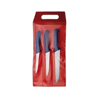 Giesser Fleischer Messer Set 3-tlg.  mit starken Klingen Blau
