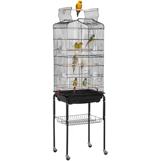 Yaheetech Vogelkäfig XXL 160 x 110 x 50 cm schwarz