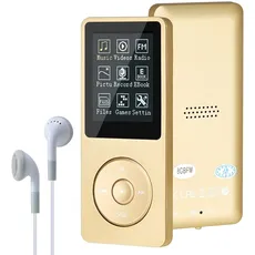 MP3-Player, MP3/MP4 digitaler Musik-Player, Lychee Upgrade, 8 GB, tragbarer HiFi-Sound, Musik-Player mit Musik/Video/Sprachaufnahme/FM-Radio/E-Book-Reader, unterstützt bis zu 64 GB (Gold)