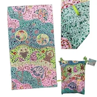 DRW Mikrofaser-Handtuch mit Gaudi-Elementen in Rosen, mit Tasche, 80 x 1 x 160 cm, bunt, Medidas: 80x1x160 cm