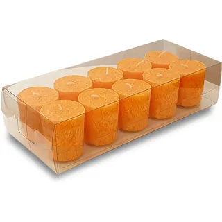 ONE GOODLIFE | Duftkerzen Geschenkset - Kerzen Set als Geschenk | 10 Stück Wachskerzen aus Stearin - Farbe Helles Orange | Aroma-Kerzen zu Weihnachten oder für die Aromatherapie | (Orange)