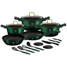 Bild Emerald  Topf-Set 14-tlg. 3 x Kochtopf + 2 x Bratpfanne + 4 x Küchenutensilien + 3 x Messer + 2 x Untersetzer