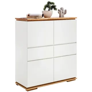 MCA Furniture Highboard 102 x 115 x 40 cm weiß / eiche