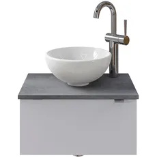 Saphir Waschtisch »Serie 6915 Waschschale mit Unterschrank für Gästebad, Gäste WC«, 51 cm breit, 1 Tür, Waschtischplatte, kleine Bäder, ohne Armatur, weiß