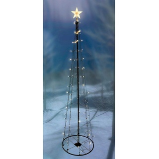 Mojawo LED Metall Weihnachtsbaum mit 8 Funktionen 154 LEDs 240cm warmweiß