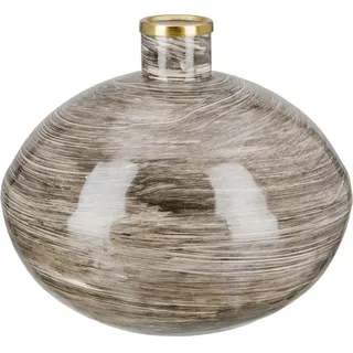 GILDE Tischvase »Stripes« Vase aus Metall, bauchig, braun
