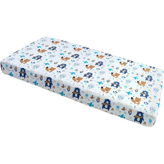 Medi Partners Spannbettlaken 60x120 Baby Bettlaken Kinderbett Spannbetttuch 100% Baumwolle - Fitted Kinder Sheet Bettwäsche Babymatratze Schlafsack Babybett (Boho Animals)