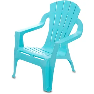 Kinder Lounge Gartenstuhl aus Kunststoff - blau - Robuster Garten Loungesessel für Kleinkinder - Monoblock Stuhl Kinderstuhl Spielstuhl stapelbar - Blau