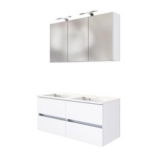 Held Möbel Waschtisch-Set Verona 120 cm x 200 cm x 47 cm Weiß-Weiß