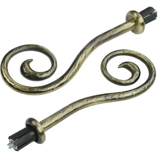 LIEDECO Gardinenstangen-Endstück Spirale 2-läufig Ø 16 mm 14,5 cm Schwarz