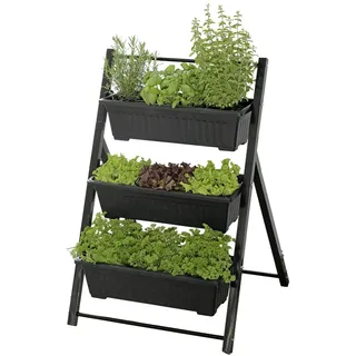Maximex Vertikales Hochbeet 56,5 x 85 x 61 cm Schwarz