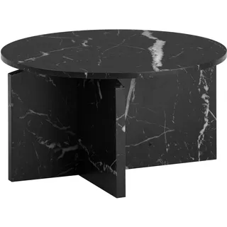 Wohnling Couchtisch Schwarz MDF rund 60 x 33 cm