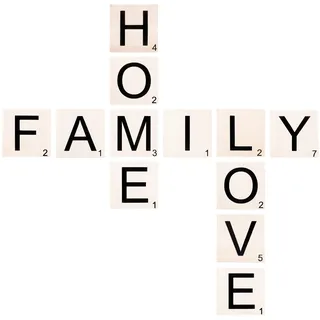 Printerland 3D Holzbild Wandbild 95 x 95 cm Bilder Home Family Love Wanddekoration Shabby Industrie Ergänzung Wohnzimmer Schlafzimmer Küche Büro