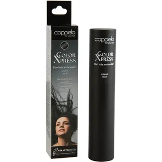 Coppelo Duo Hair Concealer - Grauhaarkaschierung für Frauen und Männer - Haar Make-Up für die Haare - Ansatzpuder vegan und natürlich für schwarzes Haar