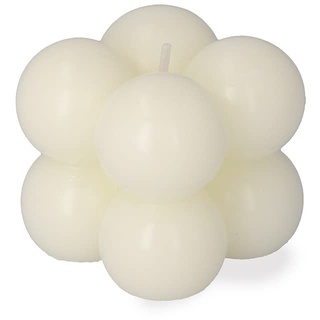 HOMLA - Bubble Kerze Vegan - Deko Aesthetic Kerzen - Bubble Candle - Aesthetic Room Deko - Würfel Kerze - 6x6x6 cm - Ecru