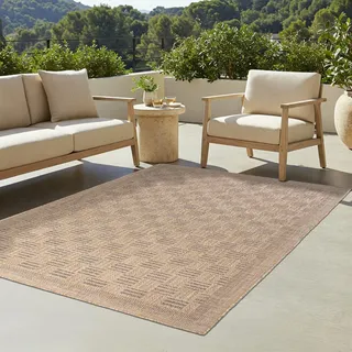 Tapiso Teppich YUCANA Outdoor Beige Balkon UV-beständig 200 x 300 cm - Beige