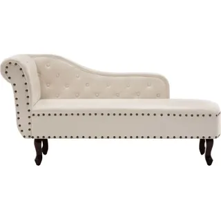 vidaXL Chaiselongue Creme Kunstleder - Weiß