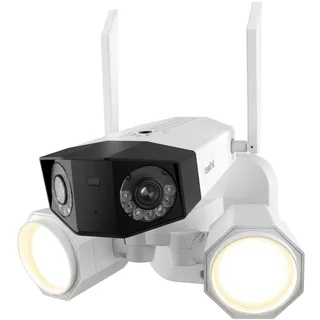 Reolink Floodlight Überwachungskamera, 4K 8MP mit 180° Weitwinkel, 5/2,4GHz WLAN Kamera Outdoor, Smarte Beleuchtung, Personen-/Fahrzeug-/Tiererkennung, IP67, Wired Außenkamera, Duo Floodlight WiFi